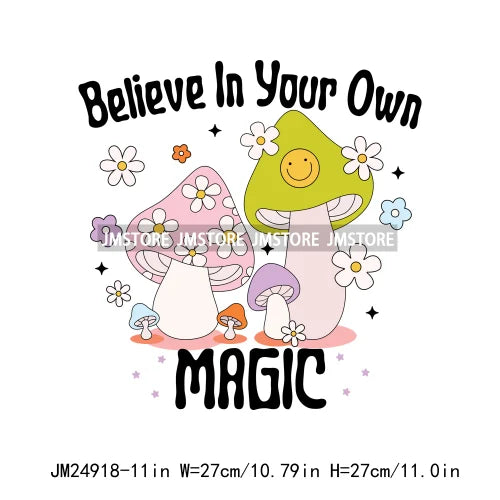 Washable Believe In Your Magic Bookish Thinking Motivational Positive Quotes Iron On Heat Press DTF Transfer Stickers For Shirts