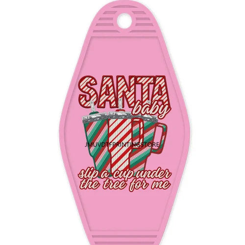 Retro Christmas Santa Claus Season High Quality WaterProof UV DTF Sticker For Motel Hotel Keychain Winterbasics