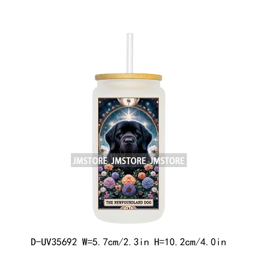 Dog Cat Animals Tarot Card UV Sticker Decals For Libbey Cold Cups Mugs Tumbler Transfer Stickers Waterproof High Quality Labels