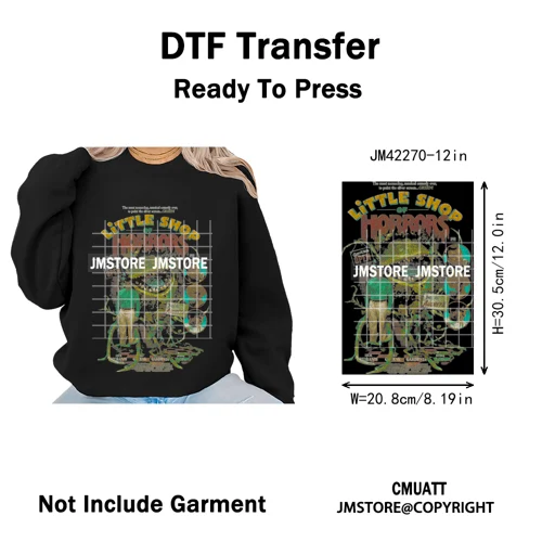 Horror Characters Halftone Movie Shows Scary Halloween Vibes Iron on DTF Washable Transfers Stickers Ready to Press for Clothing