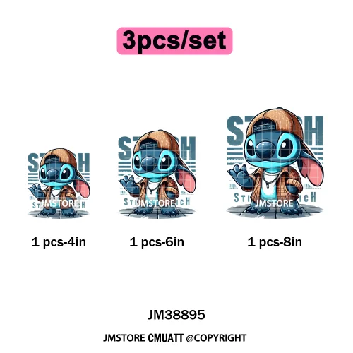 Urban Cartoon Character Streetwear Thermal Printing Iron on DTF Washable Transfers Stickers Ready to Press for Clothing Bags