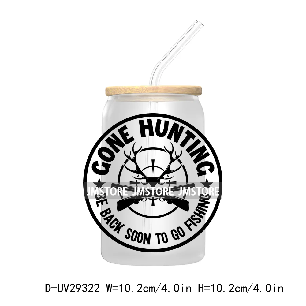 Mountain Hiking Quotes UV DTF Transfer Stickers Decals For Libbey Cold Cups Mugs Tumbler High Quality Labels Hunter Deer Fishing