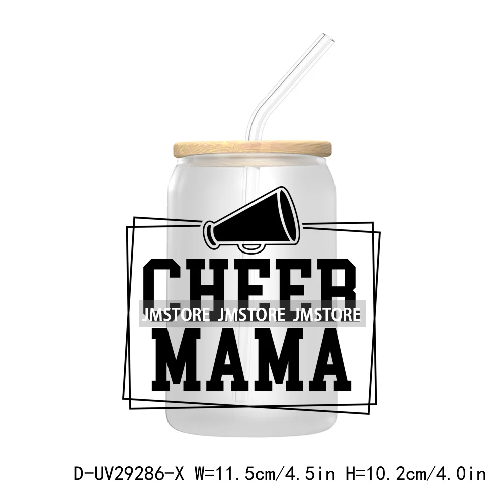 Cheer Mom Mama Sport UV DTF Transfer Stickers Decals For Libbey Cold Cups Mugs Tumbler Waterproof Craft Coquette Bow Cheerleader