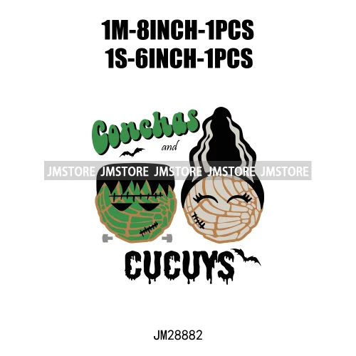 Pan Tasmas Spooky Halloween Conchas Cucuys Mexican Spooky Season Ghost Iron On DTF Transfer Stickers Ready To Press For T-shirts