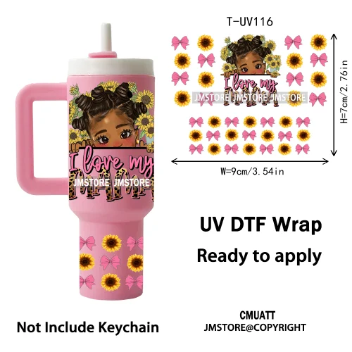 Black Mom Queen Afro African Custom UV DTF Stickers Print Tumbler Wraps Ready to Transfer Waterproof For Mini Tumbler Keychain