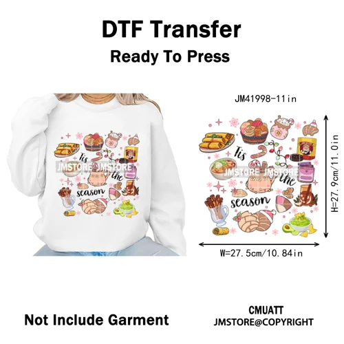 Feliz Navidad Mexican Christmas Concha Santa Latina Holiday Fiesta Iron on DTF Transfers Stickers Ready to Press for T-shirts