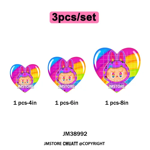 Coquette Bow Monster Doll Drinking Soda Bottle Thermal Printing Iron on DTF Washable Transfer Sticker Ready to Press for Clothes