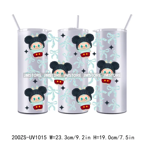 Cute Monster Doll Cartoon Character 20OZ Skinny Tumbler Wrap Ready To Apply UV DTF Transfer Stickers Durable Prints For Tumbler