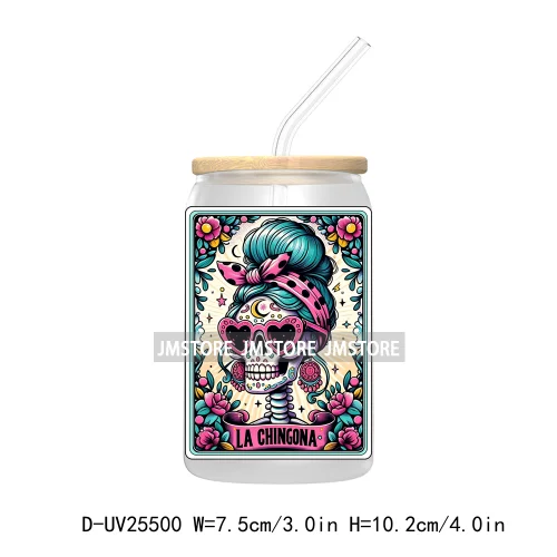 The Smoker Skeleton Tarot Card UV DTF Transfer Stickers Decals For Libbey Cold Cups Mugs Tumbler Custom Logo Labels Sugar Skull