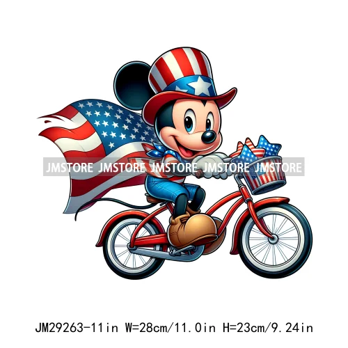 Washable Cartoon Animal 4th Of July Independence Day Freedom Iron On DTF Transfers Stickers Ready To Press For Clothing