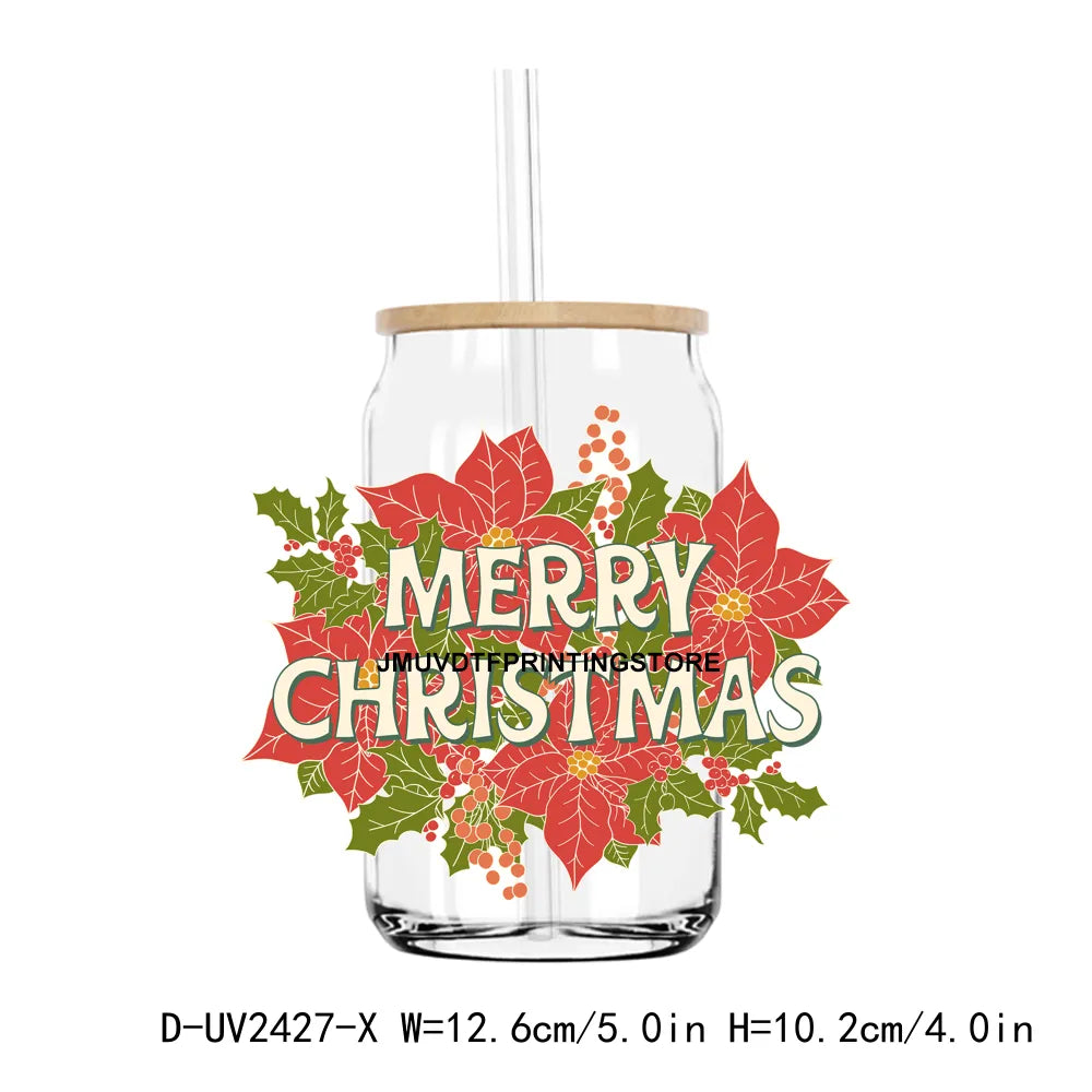 Have Yourself A Very Groovy Christmas UV DTF Transfers Stickers Decals For Libbey Cold Cups Mugs Tumbler Waterproof DIY Craft