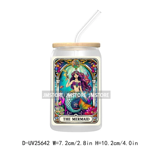 The Witch Tarot Card UV DTF Transfer Stickers Decals For Libbey Cold Cups Mugs Durable Waterproof Custom Logo Label Gothic Vibes