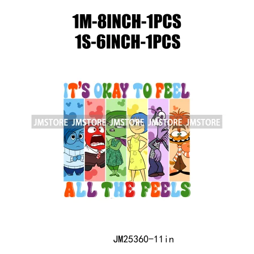 Emotions Friends It's Okay to Feel Therapist Psychologist Today I Feel Iron On DTF Transfer Stickers Ready To Press For T-shirts
