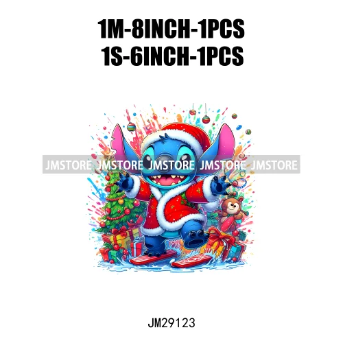 Cartoon Animal Character Merry Christmas Holiday Season Iron On DTF Transfer Stickers Logos Ready To Press For Hoodies