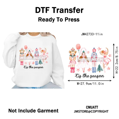 Y'all Are Nuts Pastel Cartoon Character Tis The Season Christmas Iron on DTF Heat Transfers Stickers Ready to Press for Clothes