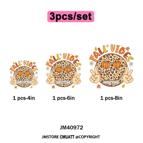 Coquette Preppy Fall Leopard Mama Floral Amen Autumn Pumpkin Season Iron on DTF Transfers Stickers Ready to Press for Textile