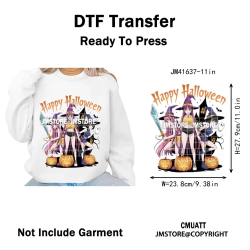 Stay Spooky Ghost Halloween Cartoon Hunters Kpop Band Group Iron on DTF Washable Transfers Stickers Ready to Press for Clothing