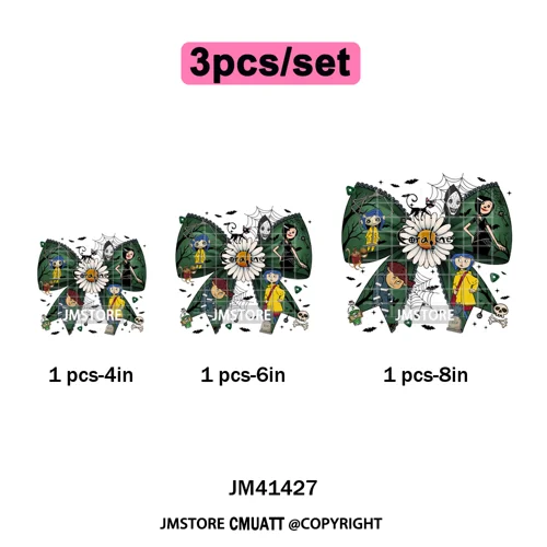 Funny Cartoon Movie Character Halloween Pumpkin Coquette Iron on DTF Washable Heat Transfer Stickers Ready to Press for Clothes