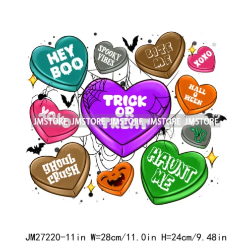 Sweet Spooky Ice Cream Season Ghost Boo Halloween Creepy People Trick Or Treat Candy DTF Iron On Transfers Stickers For T-shirts