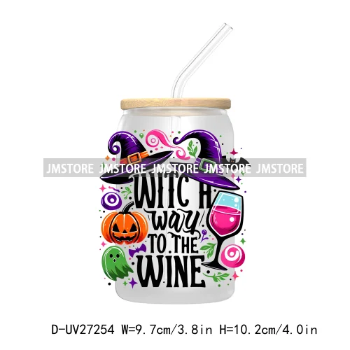 Trick Or Treat Pumpkin Coquette Bow Girly Ghost Halloween UV DTF Transfer Stickers Decals For Libbey Cold Cups Mug Tumbler Label