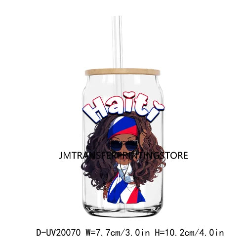 Hispanic Latin Urban Country Flag Girls UV DTF Transfers Stickers Decals For Libbey Cold Cups Mugs Tumbler Waterproof DIY Logo