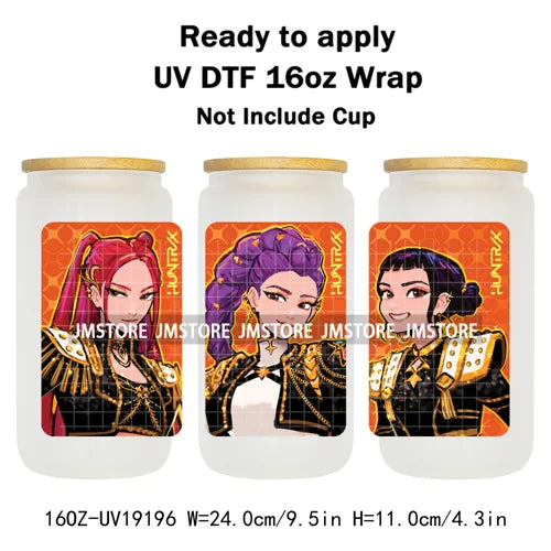 Kpop Idol Fan Art Anime Lover Gift UV DTF Cup Wrap Ready To Apply Transfer Stickers 16OZ Tumbler Wraps DIY For Libbey Glass Can