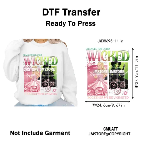 In My Witch Era Pink Goes With Green Coquette Bow Magic Broom Iron on DTF Washable Transfers Stickers Ready to Press for Textile