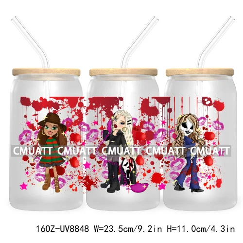 Cartoon Cute Kids Doll Girl Swiftie Love UV DTF 16OZ Stickers Glass Can Wrap For Libbey Cold Cups Mugs Waterproof DIY Craft