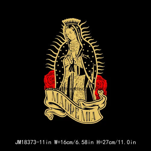 San Judas Tadeo Mexican Latin Culture Washable Decals Madre Mia Our Lady of Guadalupe DTF Transfers Stickers For Clothes Bags