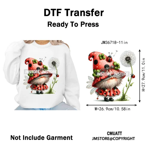 Spooky Scary Witch Girly Animal Flower Strawberry Gnomes Iron on DTF Washable Transfers Stickers Ready to Press for Hoodies Bags