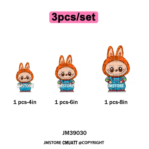Horror Movie Character Cartoon Dolls Halloween Printing Iron on DTF Washable Transfers Stickers Ready to Press for Clothes Bags