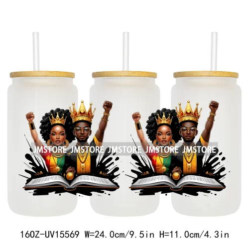 1865 Juneteenth Black History Month UV DTF Cup Wraps Ready To Apply CustomTransfer Stickers For 16OZ Libbey Glass Can Tumbler