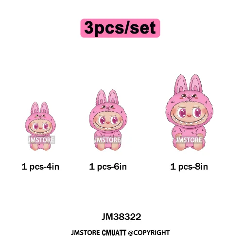 Cute Cartoon Toy Dolls Monster Costume Character Kids Printed Iron on DTF Washable Transfer Stickers Ready to Press for Clothing