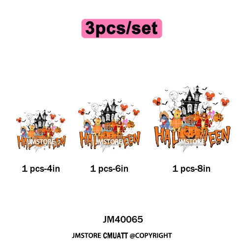 Nightmare on Main Street Pumpkin Spooky Halloween Cartoon Season Iron on DTF Heat Transfers Stickers Ready to Press for Hoodies