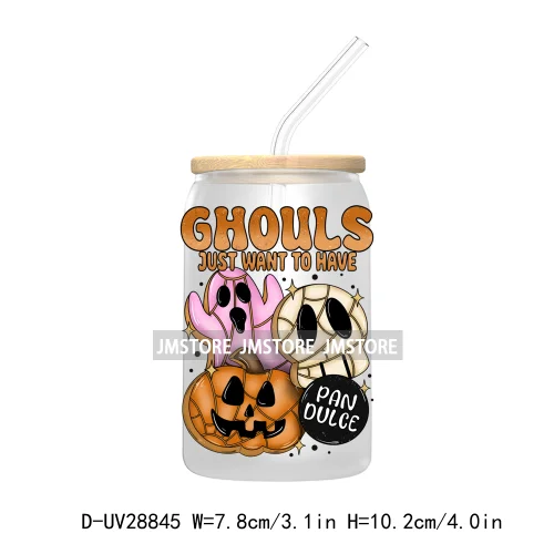 Mexican Ghost Espooky Vibes UV DTF Transfer Stickers Decals For Libbey Cold Cups Mugs Tumbler Conchas And Cucuys Halloween Boo