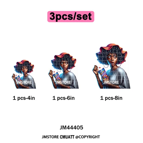 Angry Office African Girl Sassy Moods Housework Mom Iron on Washable DTF Heat Transfer Stickers Ready to Press for T-shirts Bags