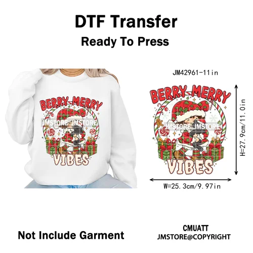 Cartoon Holiday Mouse Gingerbread Baking Christmas Tis The Season Iron on DTF Heat Transfers Stickers Ready to Press for Clothes