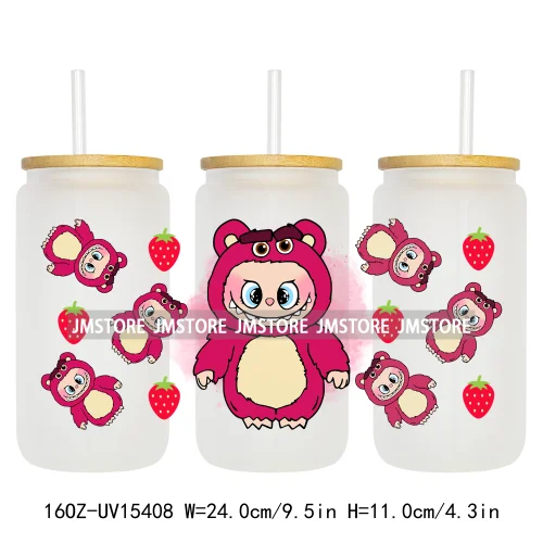 Hot Sale Cute Cartoon Monsters UV DTF Wraps Transfer Sticker DIY Custom Prints High Quality For 16OZ Libbey Glass Can Tumbler