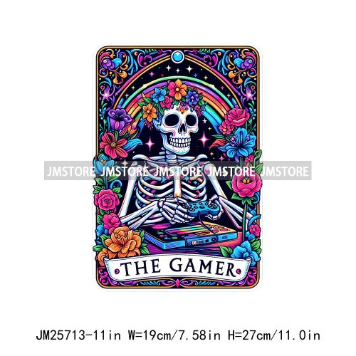 Mystic Witch Audacity Cereal Killer Skeleton Thermal Logos Tarot Card DTF Iron On Transfers Stickers Ready To Press For Hoodies