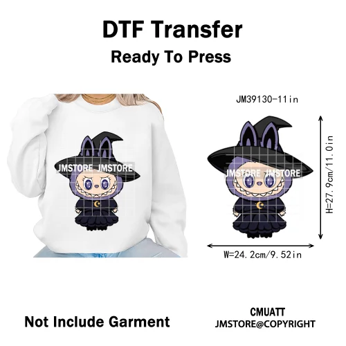 Sorat Sweet Sorat Spooky Cartoon Monster Halloween Designs Iron on DTF Washable Transfers Stickers Ready to Press for Hoodies
