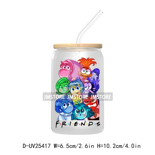 Friends Cartoon My Feelings UV DTF Transfer Stickers Decals For Libbey Cold Cups Mugs Tumbler Waterproof DIY Custom Logo Labels