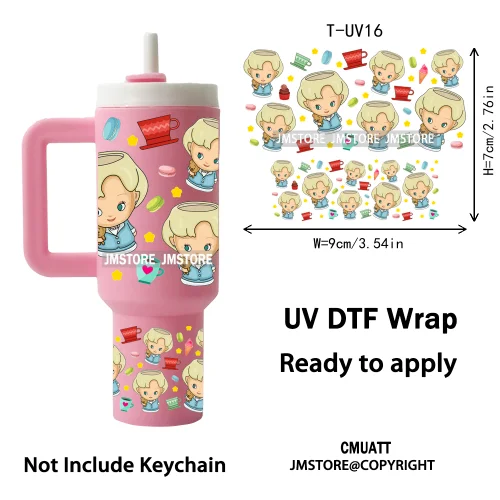 Wholesale Bulk Cartoon UV DTF Wraps Ready To Apply Transfer Stickers Waterproof For Mini Tumbler Keychain