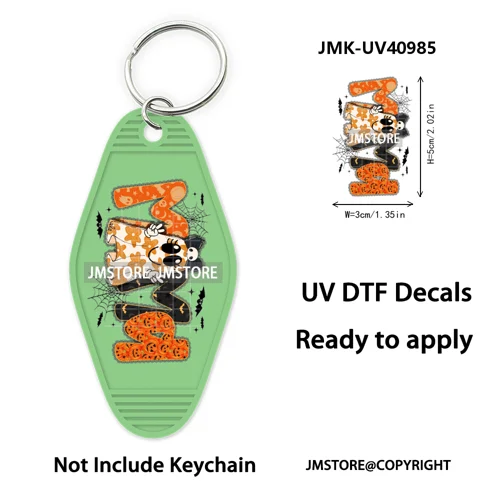 Mama Mini Halloween Spooky Ghosts UV DTF Motel Keychain Decal Ready To Ship Durable Transfer Stickers Prints For Hotel Keychain