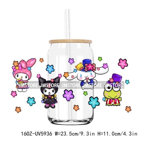 Cute Cartoon Characters Mouse 16OZ UV DTF Cup Wrap Transfers Stickers Custom Labels Durable Waterproof Logo For Libbey Glass Can