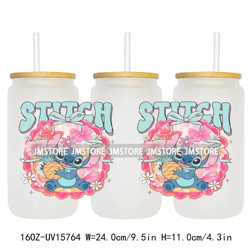 Retro Cartoon Western Summer Vibes UV DTF Cup Wraps Ready To Apply Waterproof Transfer Stickers For 16OZ Libbey Glass Can Mugs