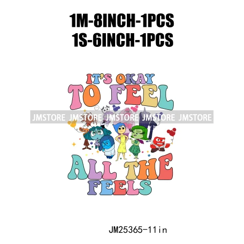 Emotions Friends It's Okay to Feel Therapist Psychologist Today I Feel Iron On DTF Transfer Stickers Ready To Press For T-shirts