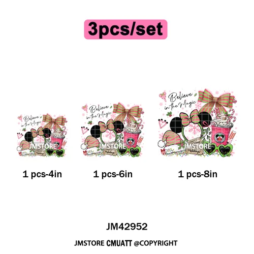 Cartoon Holiday Mouse Gingerbread Baking Christmas Tis The Season Iron on DTF Heat Transfers Stickers Ready to Press for Clothes