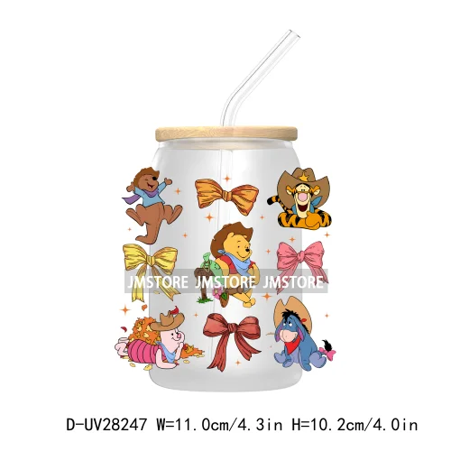 Cartoon Fall Coquette Bow Pumpkin Spice UV DTF Transfer Stickers Decals For Libbey Cold Cups Mug Tumbler Waterproof Autumn Vibes