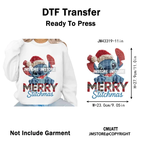 Latch Hook Faux Yarn Cartoon Movie Friends Merry Christmas Iron on Washable DTF Transfers Stickers Ready to Press for Textiles