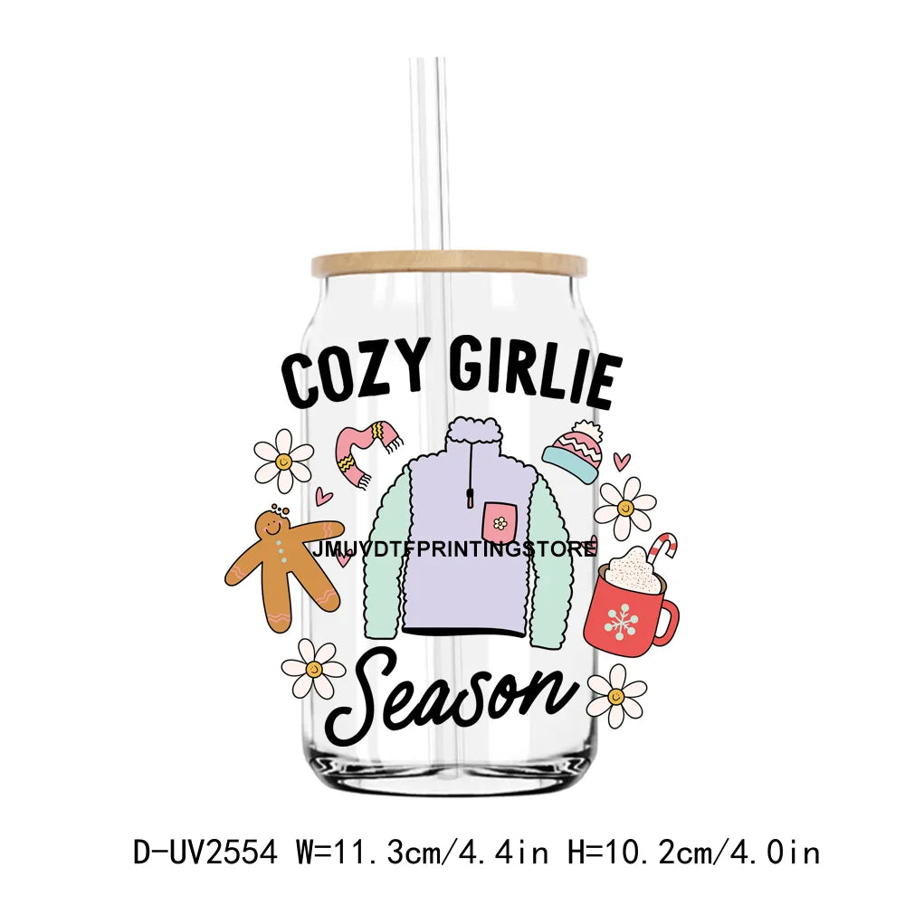 Cozy Girlie Season Positive Affirmation UV DTF Transfers Stickers Decals For Libbey Cold Cups Mugs Tumbler Waterproof DIY Craft